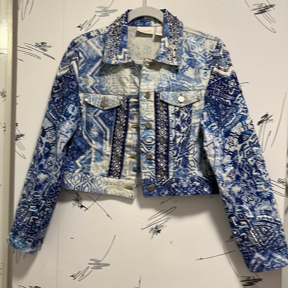 Chico’s Blinged Out Western Jean Jacket